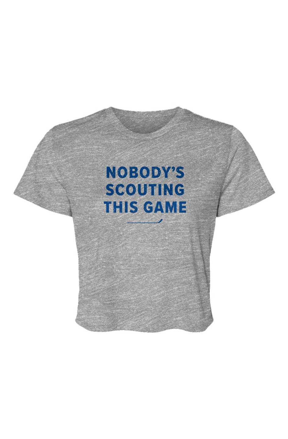 Barn Beauty Nobody's Scouting This Game Cropped Tee Grey | Barn Garb Hockey Threads