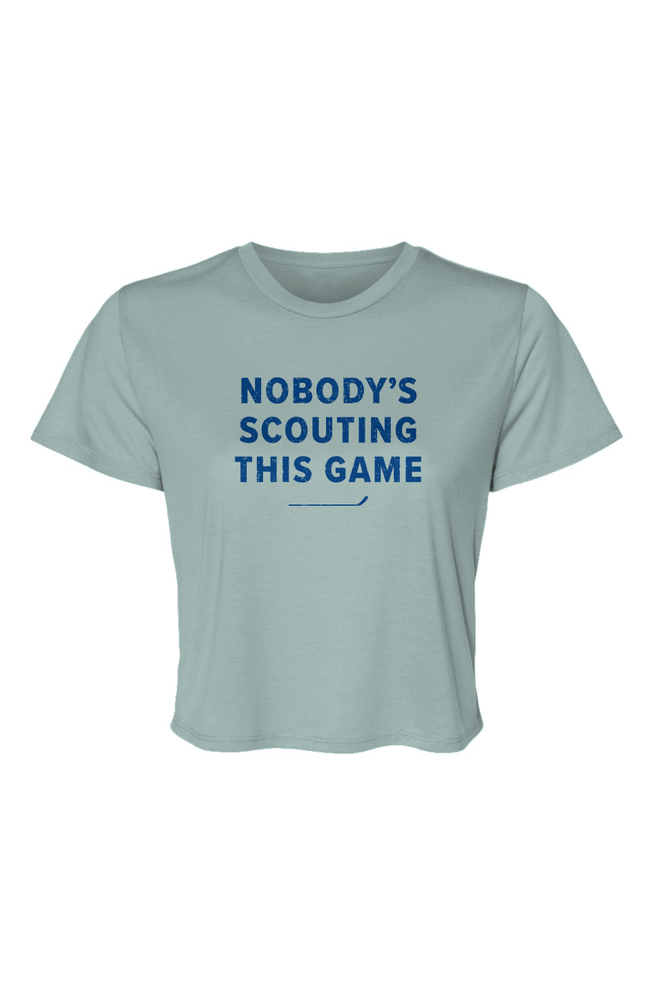 Barn Beauty Nobody's Scouting This Game Cropped Tee Ice Blue | Barn Garb Hockey Threads