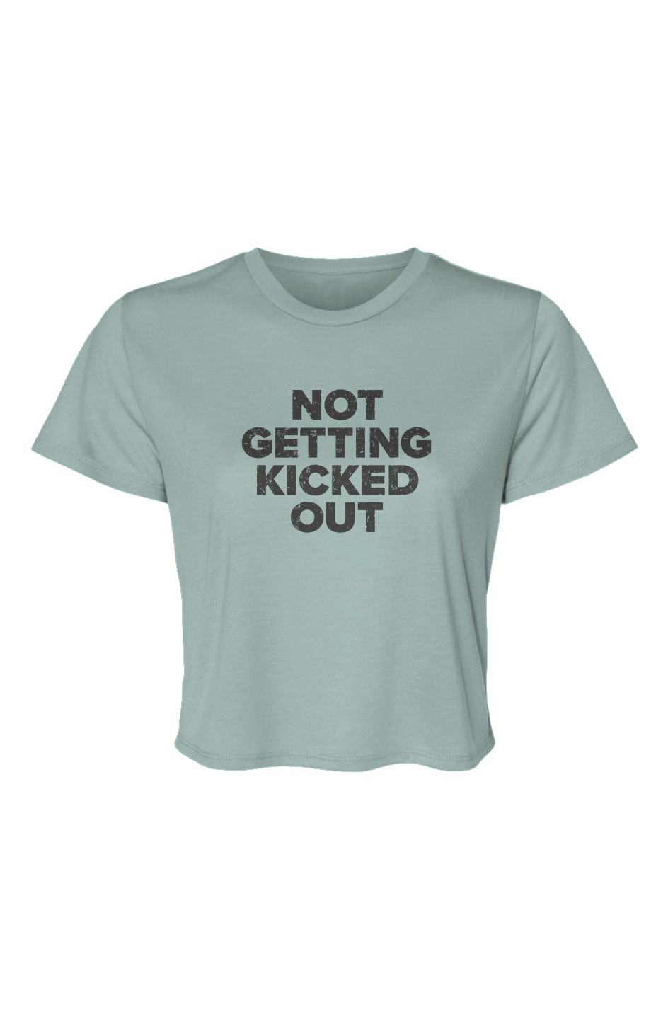 Barn Beauty Not Getting Kicked Out Cropped Tee Dusty Blue | Barn Garb Hockey Threads