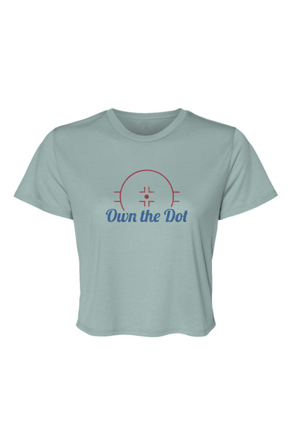 Barn Beauty Own the Dot Cropped Tee Dusty Blue | Barn Garb Hockey Threads