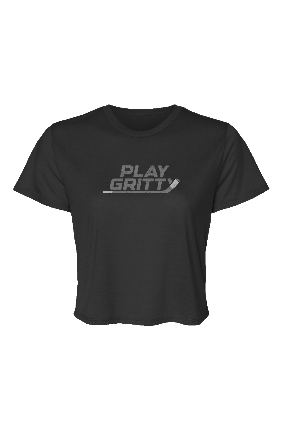 Barn Beauty Play Gritty Cropped Tee Black | Barn Garb Hockey Threads