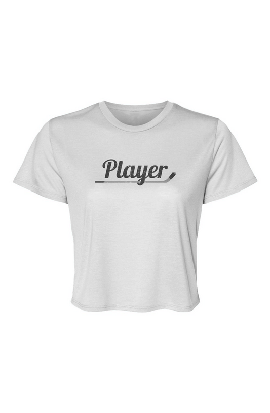 Barn Beauty Player Cropped Tee White | Barn Garb Hockey Threads
