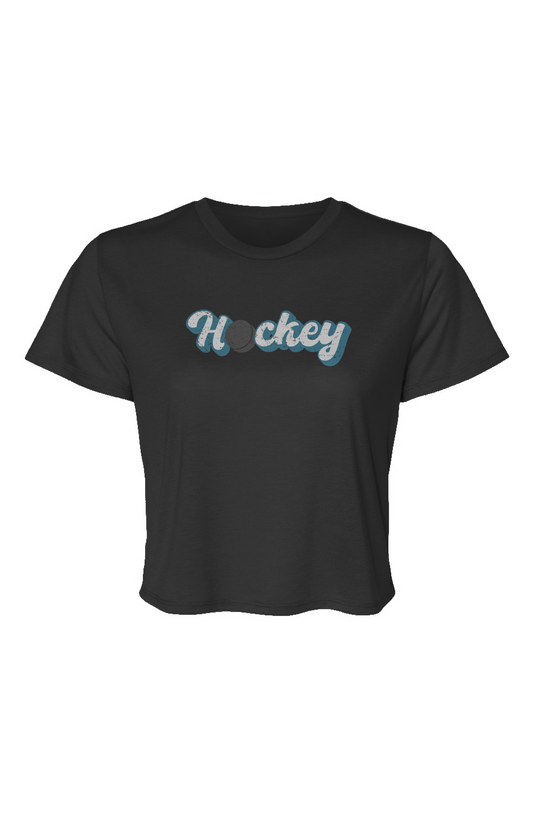 Barn Beauty Puckin' Script Cropped Tee Black | Barn Garb Hockey Threads