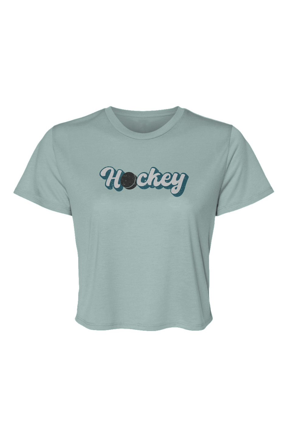 Barn Beauty Puckin' Script Cropped Tee Dusty Blue | Barn Garb Hockey Threads