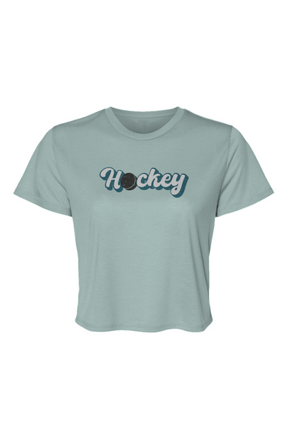 Barn Beauty Puckin' Script Cropped Tee Dusty Blue | Barn Garb Hockey Threads