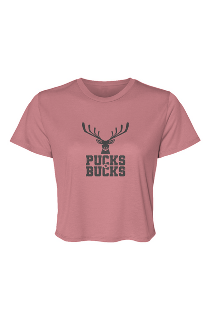 Barn Beauty Pucks N Bucks Cropped Tee Mauve | Barn Garb Hockey Threads