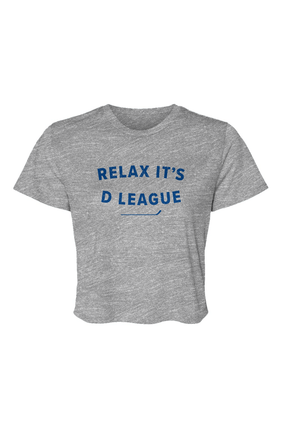 Barn Beauty Relax it's D League Cropped Tee Grey | Barn Garb Hockey Threads
