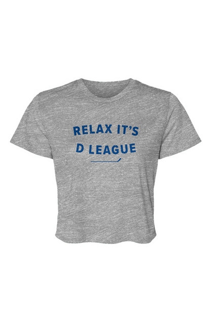 Barn Beauty Relax it's D League Cropped Tee Grey | Barn Garb Hockey Threads