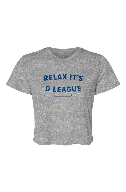 Barn Beauty Relax it's D League Cropped Tee Grey | Barn Garb Hockey Threads