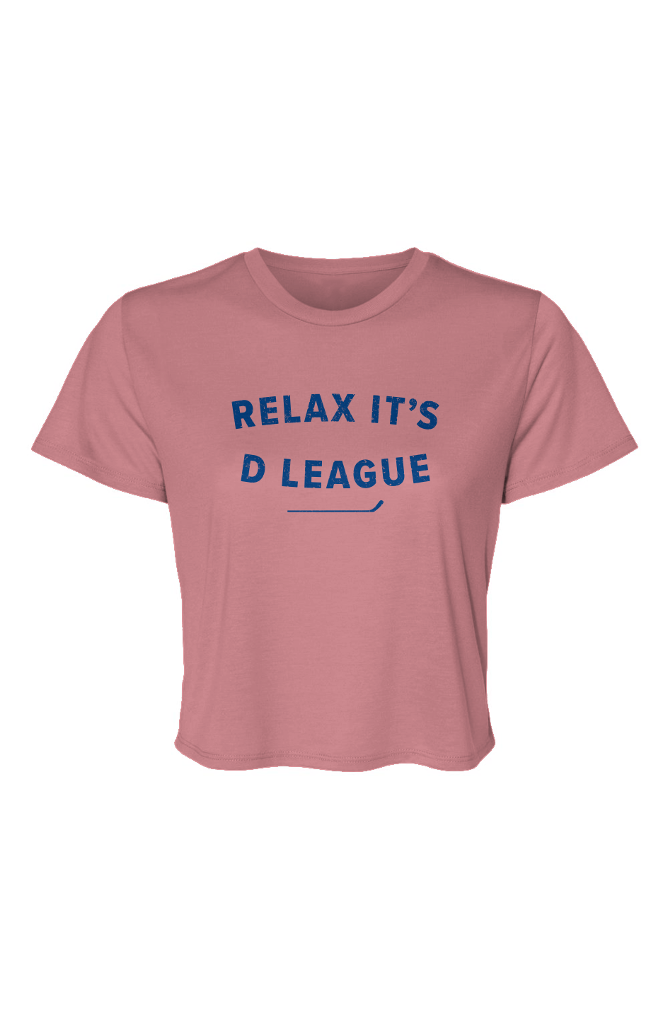 Barn Beauty Relax it's D League Cropped Tee Mauve | Barn Garb Hockey Threads