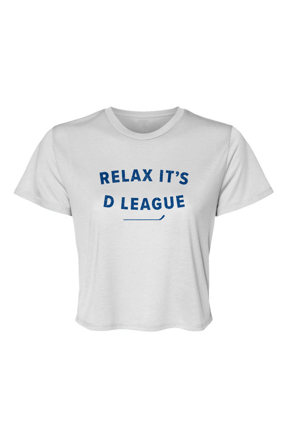 Barn Beauty Relax it's D League Cropped Tee White | Barn Garb Hockey Threads