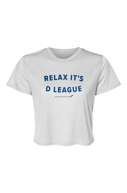Barn Beauty Relax it's D League Cropped Tee White | Barn Garb Hockey Threads