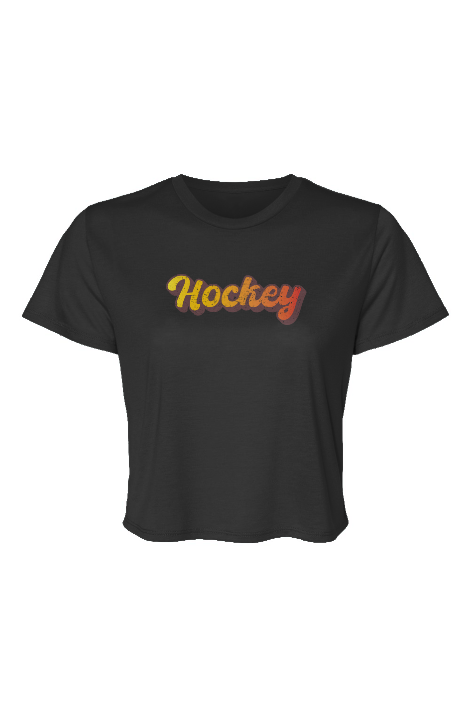 Barn Beauty Retro Hockey Cropped Tee Black | Barn Garb Hockey Threads