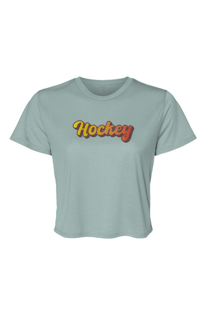 Barn Beauty Retro Hockey Cropped Tee Blue | Barn Garb Hockey Threads