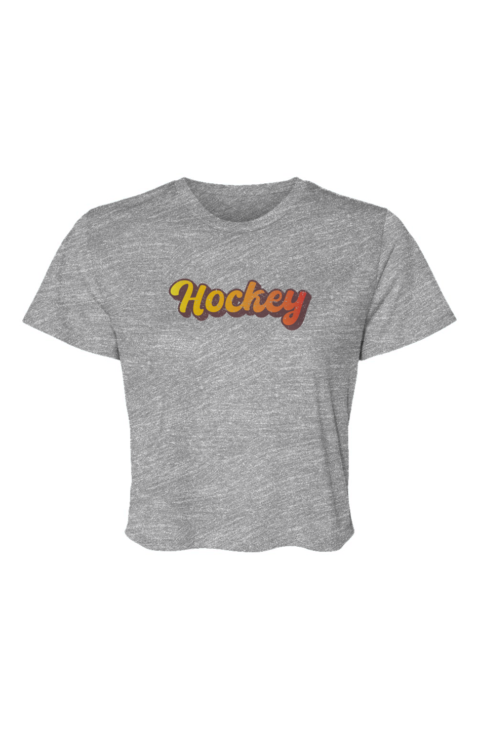 Barn Beauty Retro Hockey Cropped Tee Grey | Barn Garb Hockey Threads