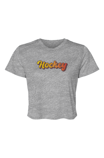 Barn Beauty Retro Hockey Cropped Tee Grey | Barn Garb Hockey Threads