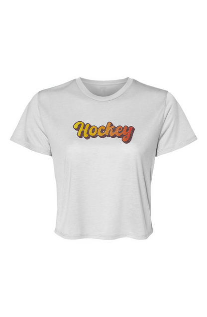 Barn Beauty Retro Hockey Cropped Tee White | Barn Garb Hockey Threads