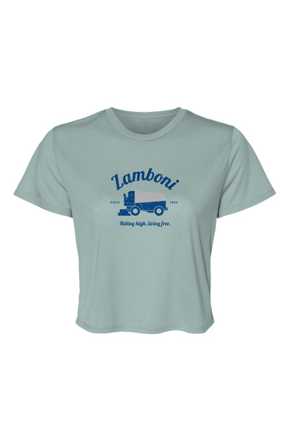 Barn Beauty Riding High Living Free Flowy Cropped Tee Blue | Barn Garb Hockey Threads