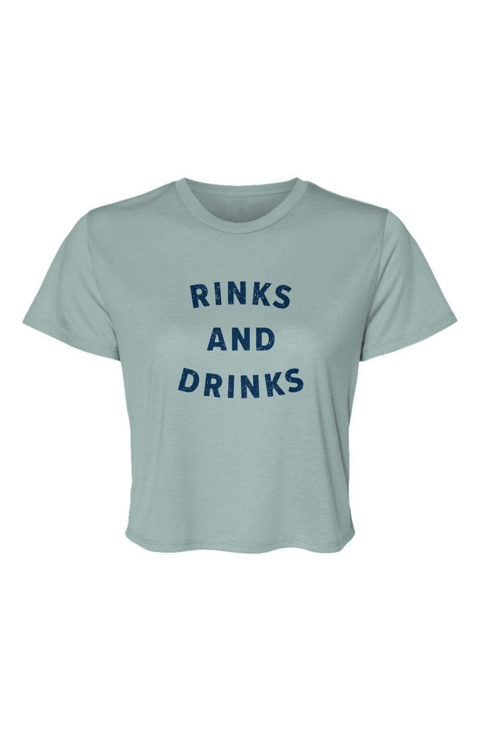 Barn Beauty Rinks and Drinks Cropped Tee Ice Blue | Barn Garb Hockey Threads