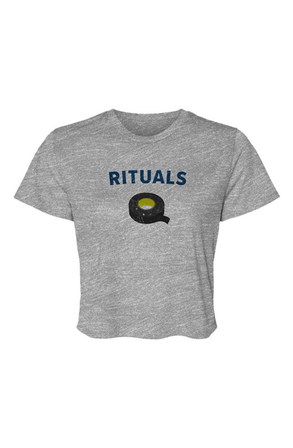 Barn Beauty Rituals Black Tape Cropped Tee Grey | Barn Garb Hockey Threads