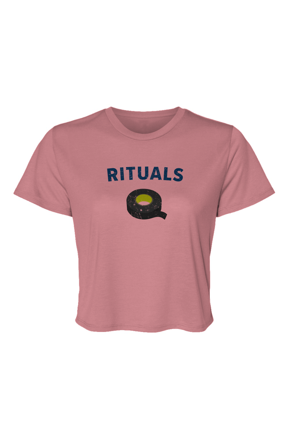 Barn Beauty Rituals Black Tape Cropped Tee Mauve | Barn Garb Hockey Threads