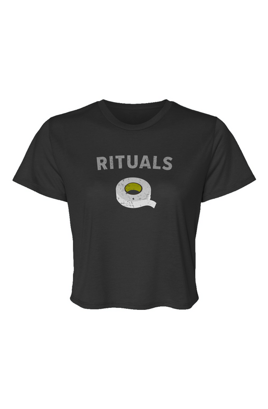 Barn Beauty Rituals White Tape Cropped Tee Black | Barn Garb Hockey Threads