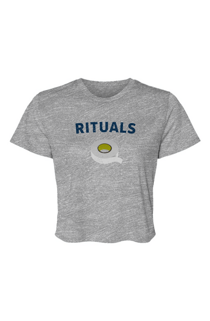 Barn Beauty Rituals White Tape Cropped Tee Grey | Barn Garb Hockey Threads