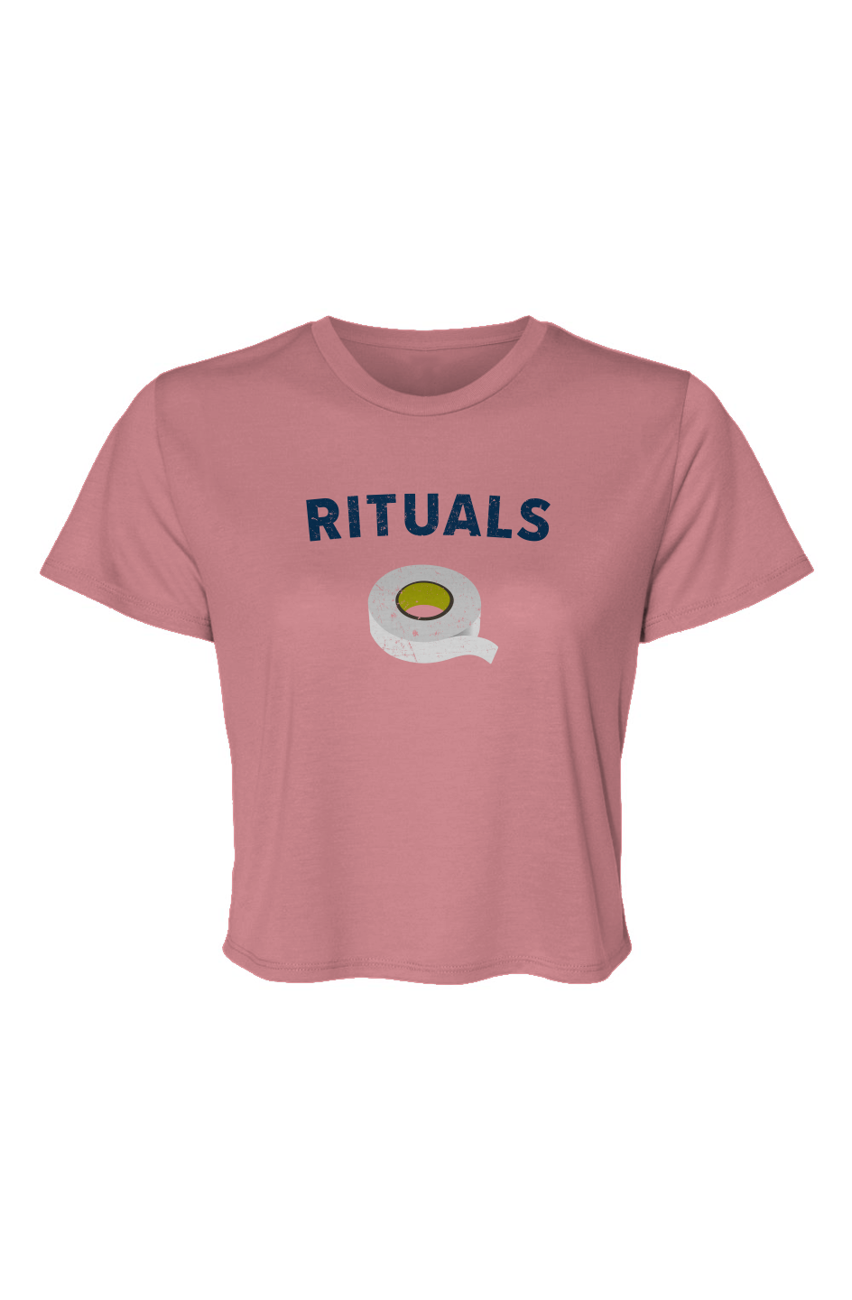 Barn Beauty Rituals White Tape Cropped Tee Mauve | Barn Garb Hockey Threads
