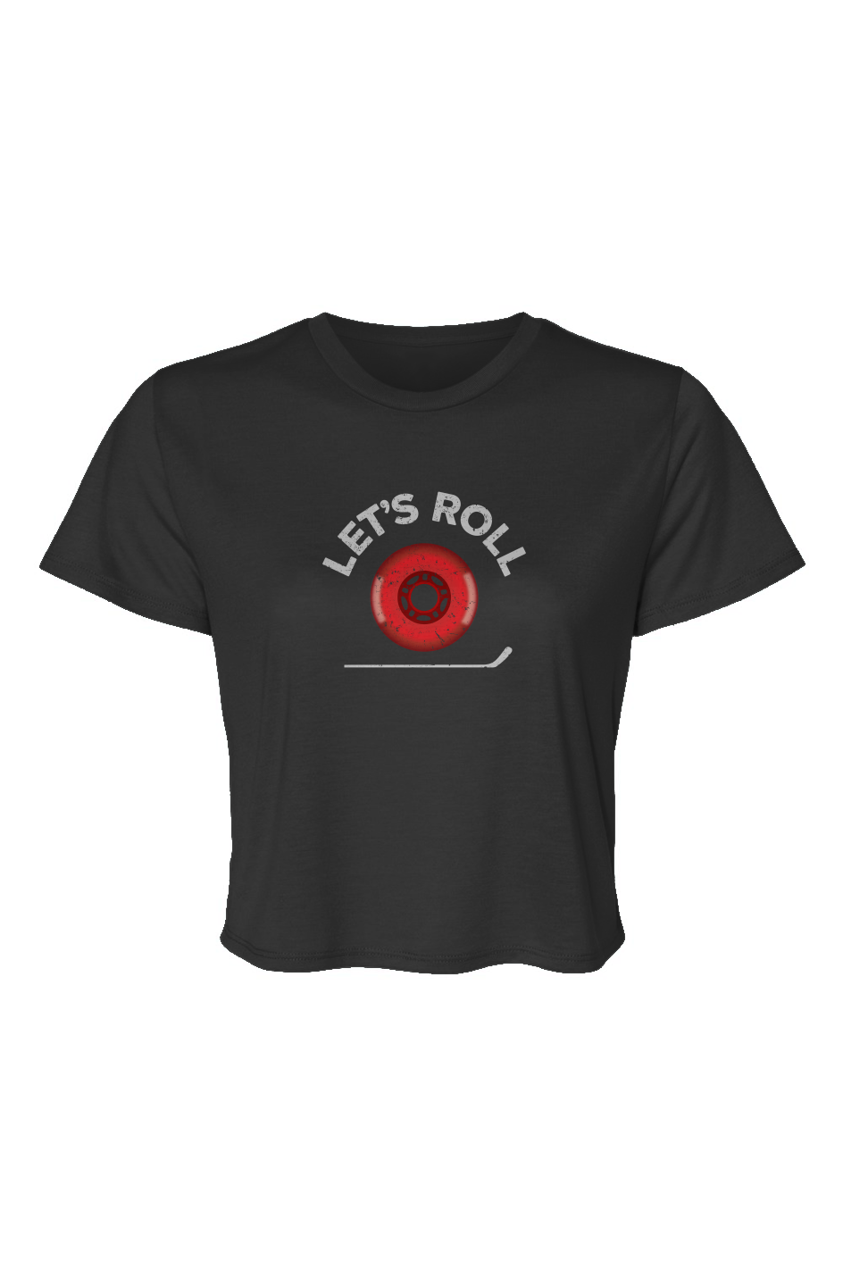 Barn Beauty Roller Wheel Cropped Tee Black | Barn Garb Hockey Threads