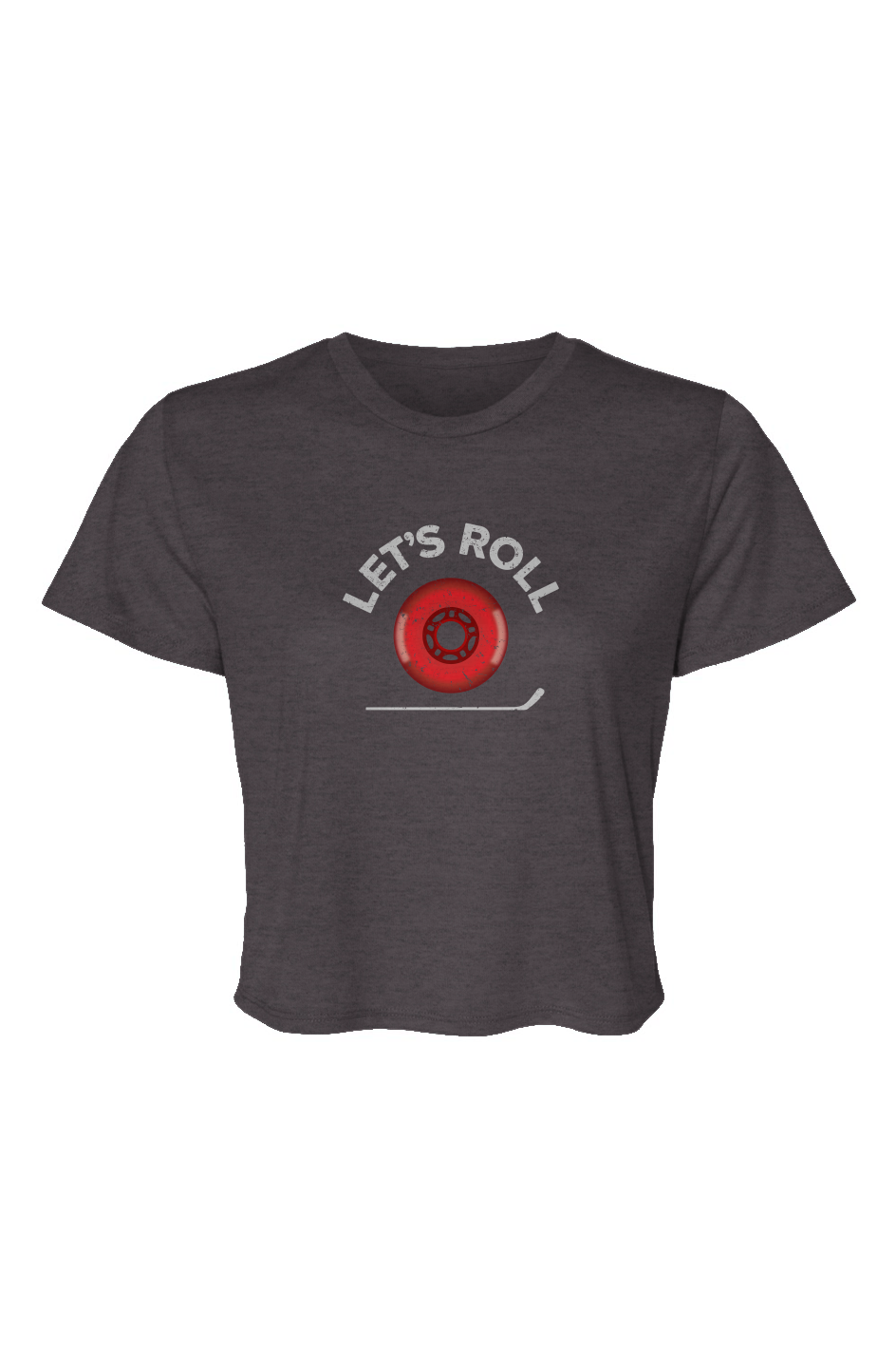 Barn Beauty Roller Wheel Cropped Tee Charcoal | Barn Garb Hockey Threads