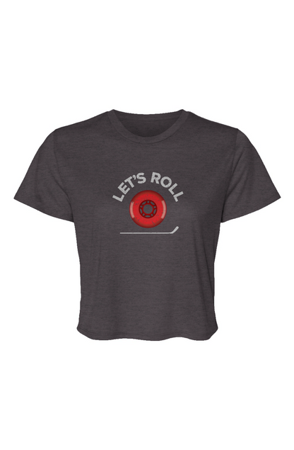 Barn Beauty Roller Wheel Cropped Tee Charcoal | Barn Garb Hockey Threads