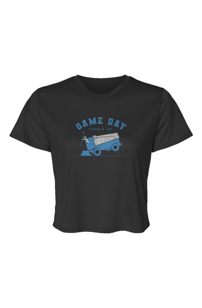 Barn Beauty Saddle Up Cropped Tee Black | Barn Garb Hockey Threads
