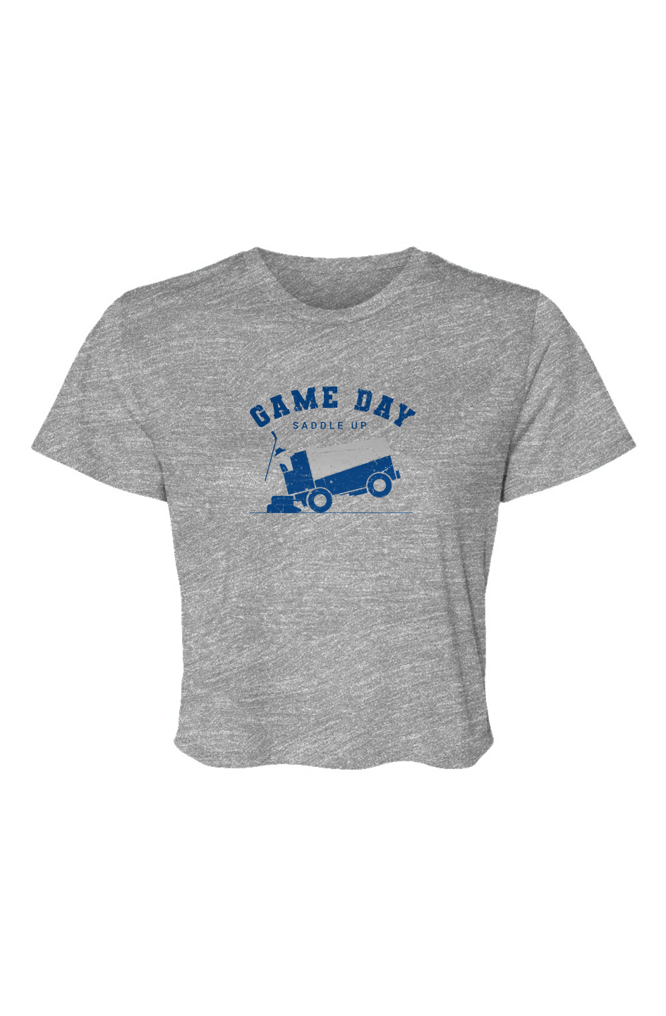 Barn Beauty Saddle Up Cropped Tee Grey | Barn Garb Hockey Threads