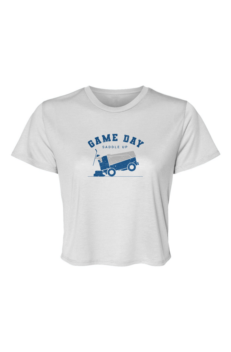 Barn Beauty Saddle Up Cropped Tee White | Barn Garb Hockey Threads