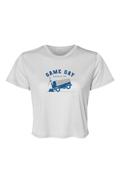 Barn Beauty Saddle Up Cropped Tee White | Barn Garb Hockey Threads