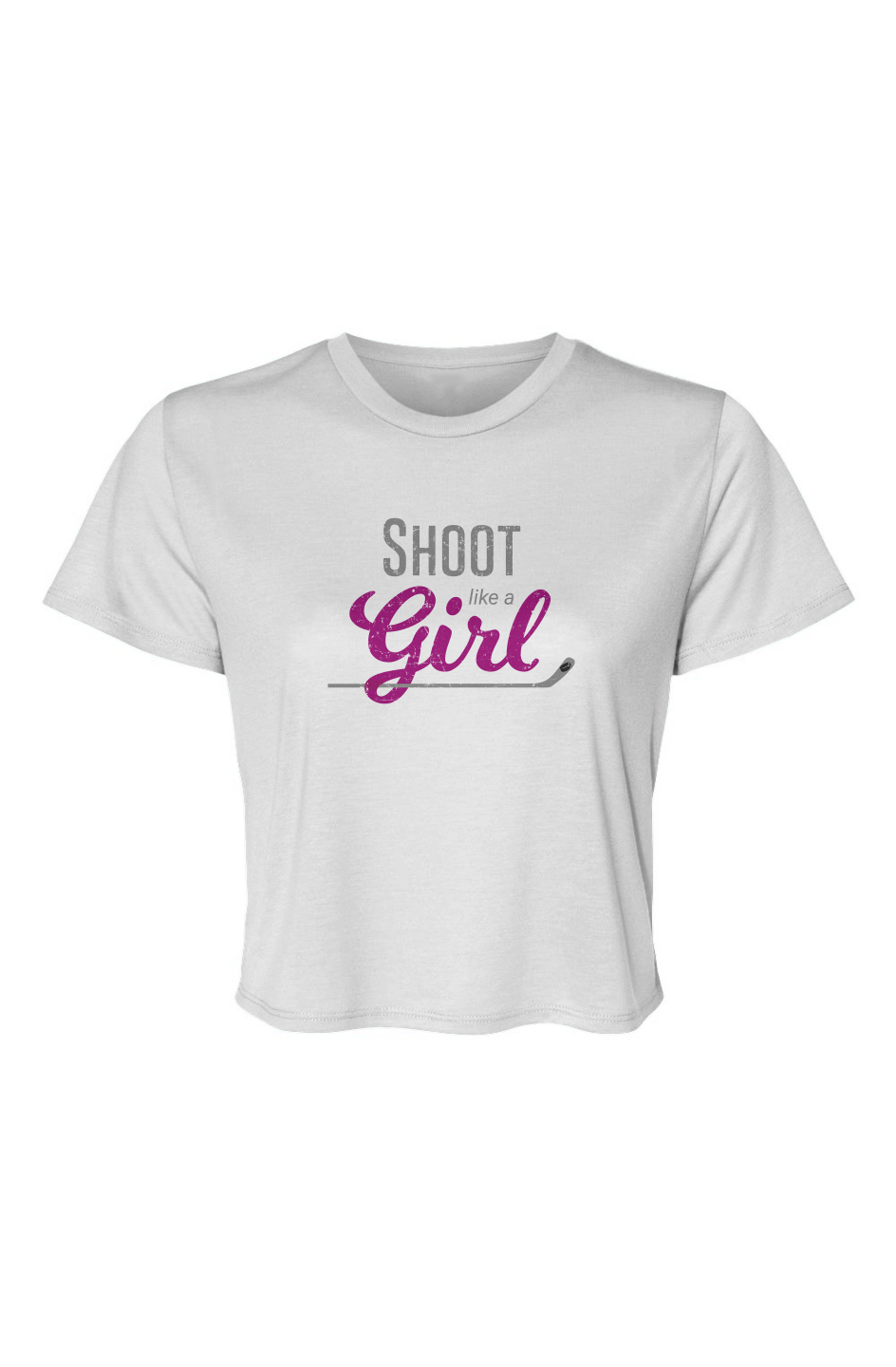 Barn Beauty Shoot Like A Girl Cropped Tee White | Barn Garb Hockey Threads