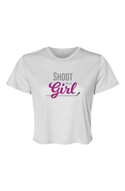 Barn Beauty Shoot Like A Girl Cropped Tee White | Barn Garb Hockey Threads