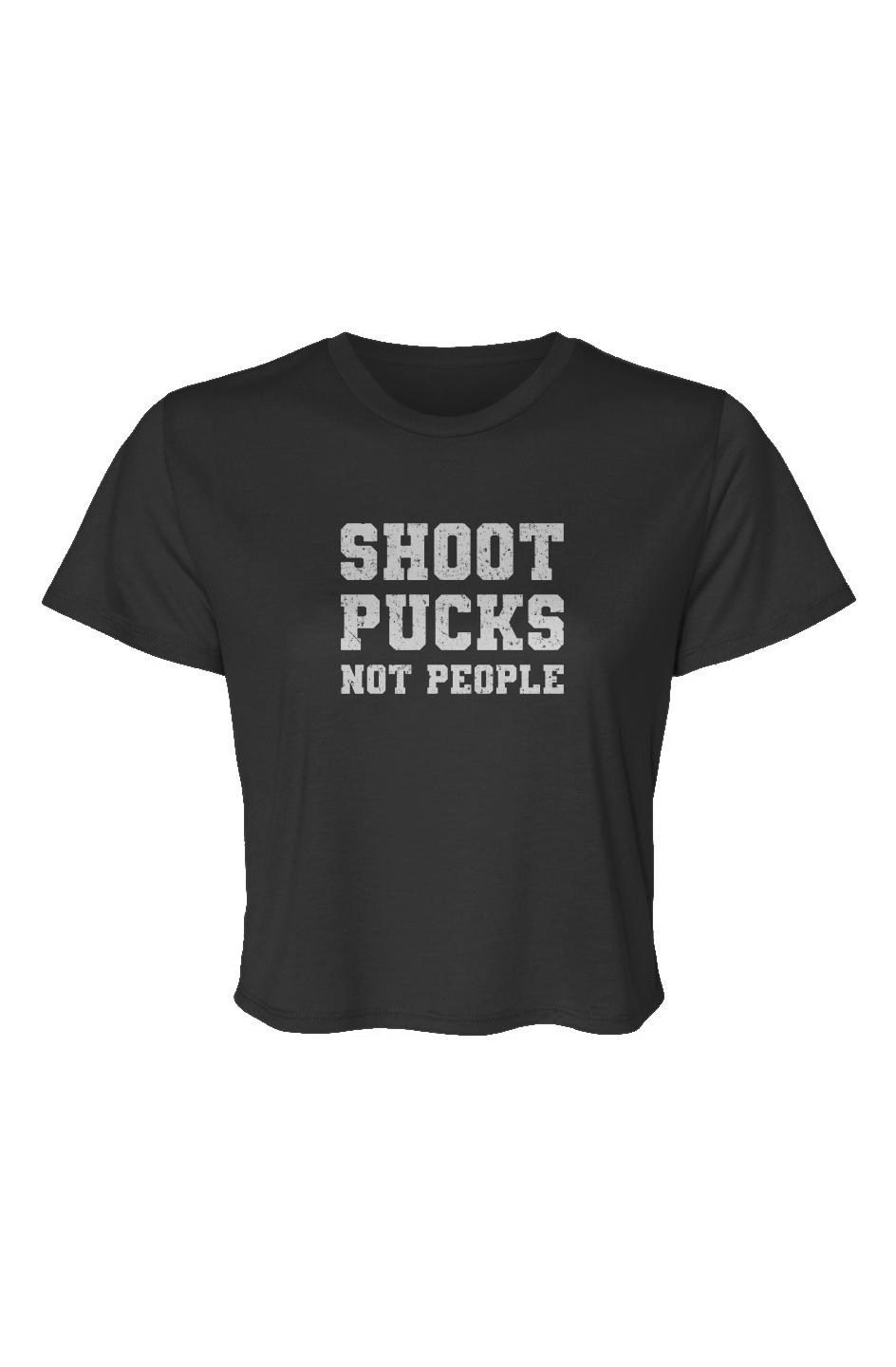 Barn Beauty Shoot Pucks Not People Cropped Tee Black | Barn Garb Hockey Threads