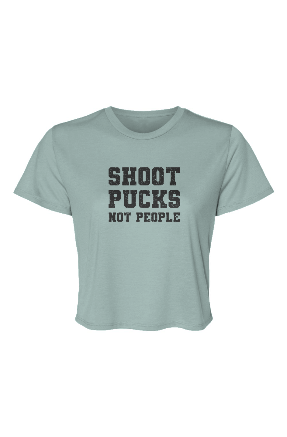 Barn Beauty Shoot Pucks Not People Cropped Tee Blue | Barn Garb Hockey Threads