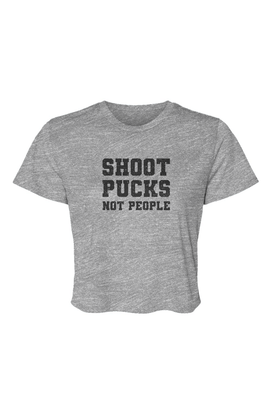 Barn Beauty Shoot Pucks Not People Cropped Tee Grey | Barn Garb Hockey Threads