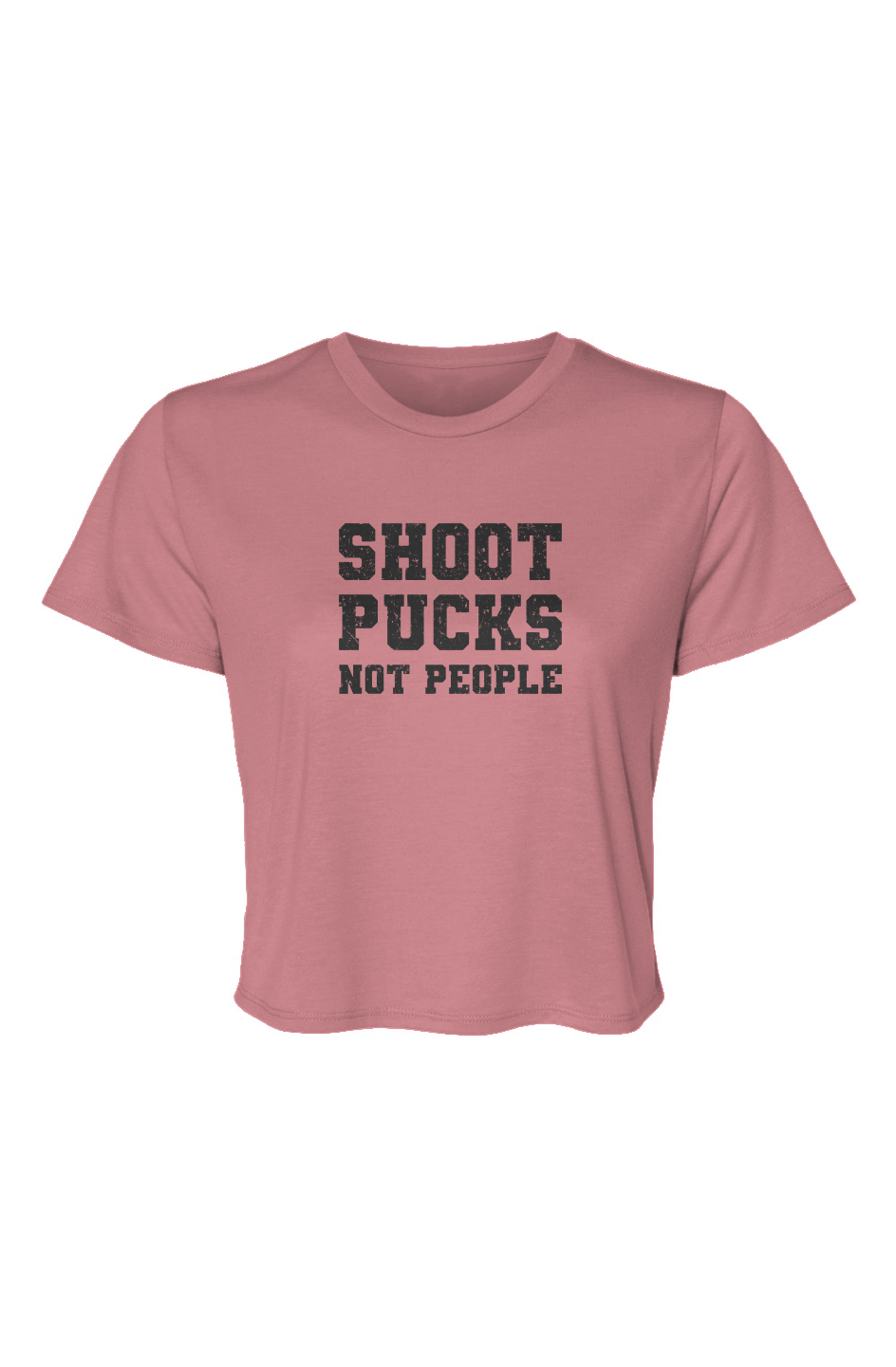 Barn Beauty Shoot Pucks Not People Cropped Tee Mauve | Barn Garb Hockey Threads