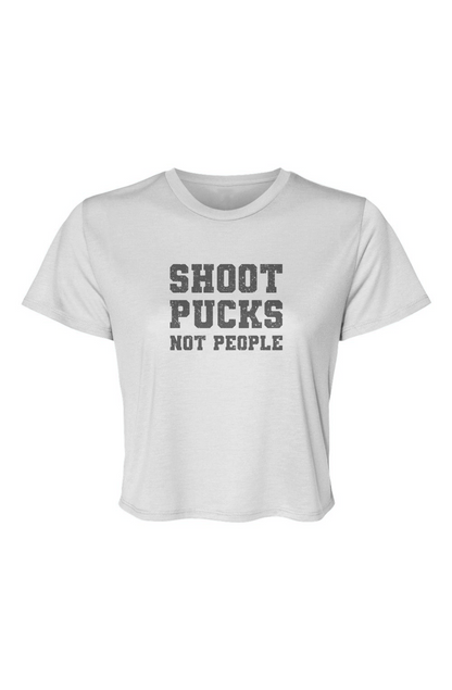 Barn Beauty Shoot Pucks Not People Cropped Tee White | Barn Garb Hockey Threads