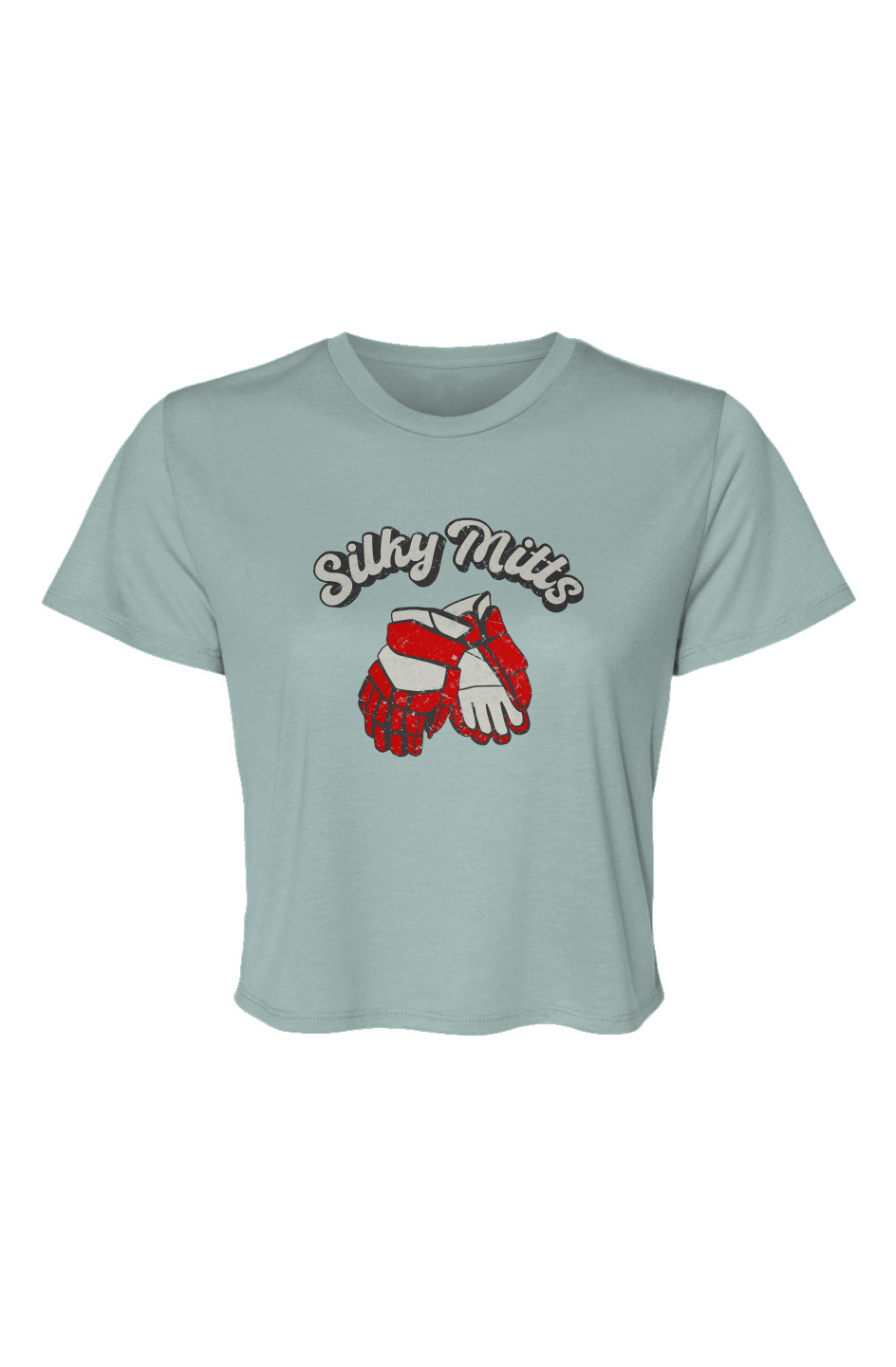 Barn Beauty Silky Mitts Cropped Tee Blue | Barn Garb Hockey Threads