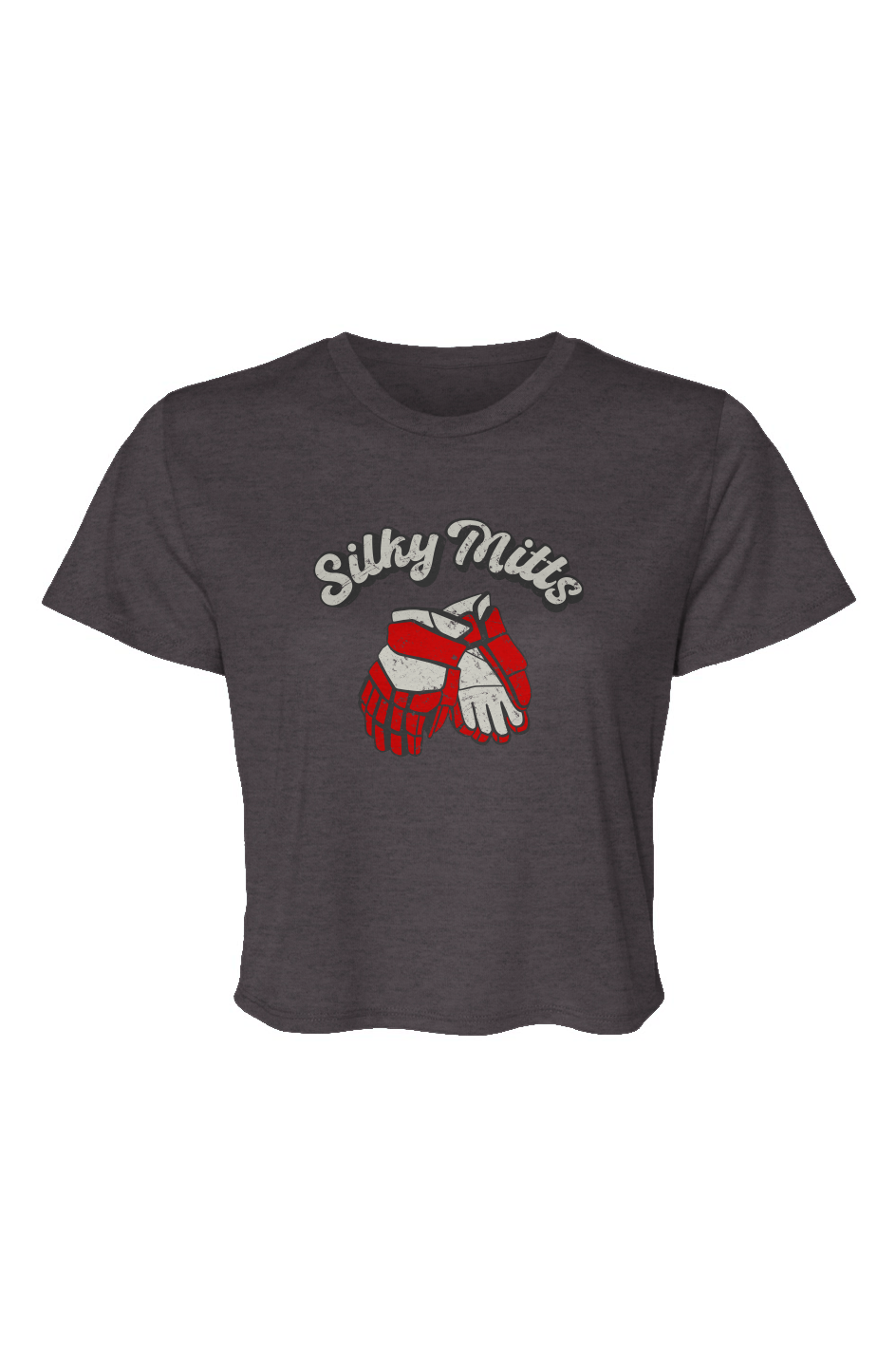 Barn Beauty Silky Mitts Cropped Tee Charcoal | Barn Garb Hockey Threads