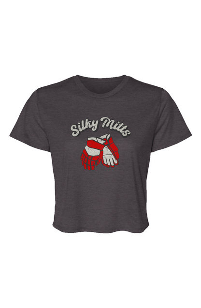 Barn Beauty Silky Mitts Cropped Tee Charcoal | Barn Garb Hockey Threads