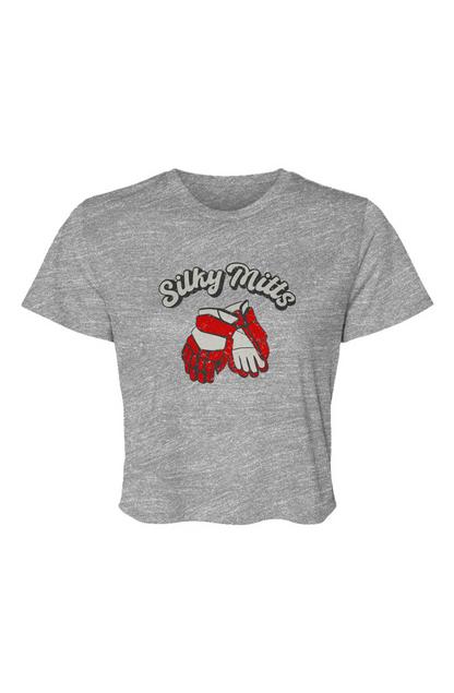 Barn Beauty Silky Mitts Cropped Tee Grey | Barn Garb Hockey Threads