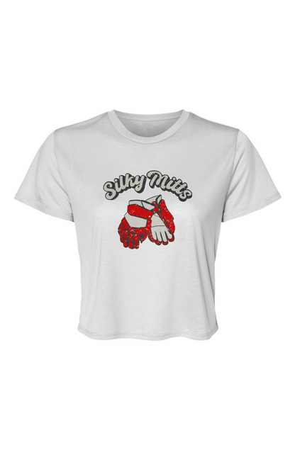 Barn Beauty Silky Mitts Cropped Tee White | Barn Garb Hockey Threads