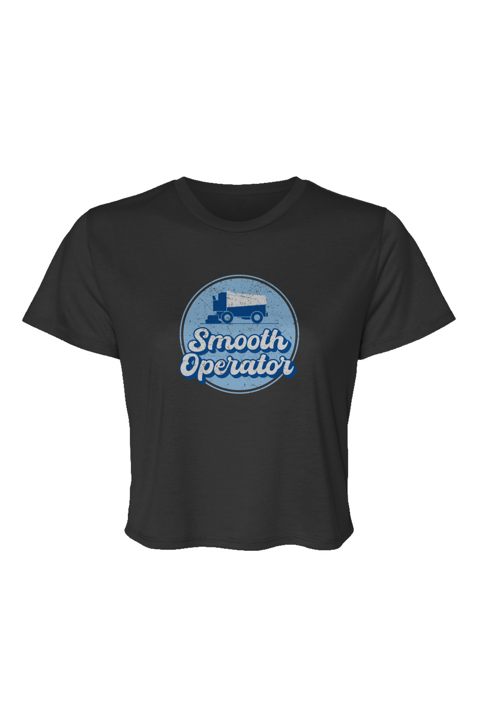 Barn Beauty Smooth Operator Rink Badge Cropped Tee Black | Barn Garb Hockey Threads