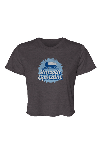 Barn Beauty Smooth Operator Rink Badge Cropped Tee Charcoal | Barn Garb Hockey Threads