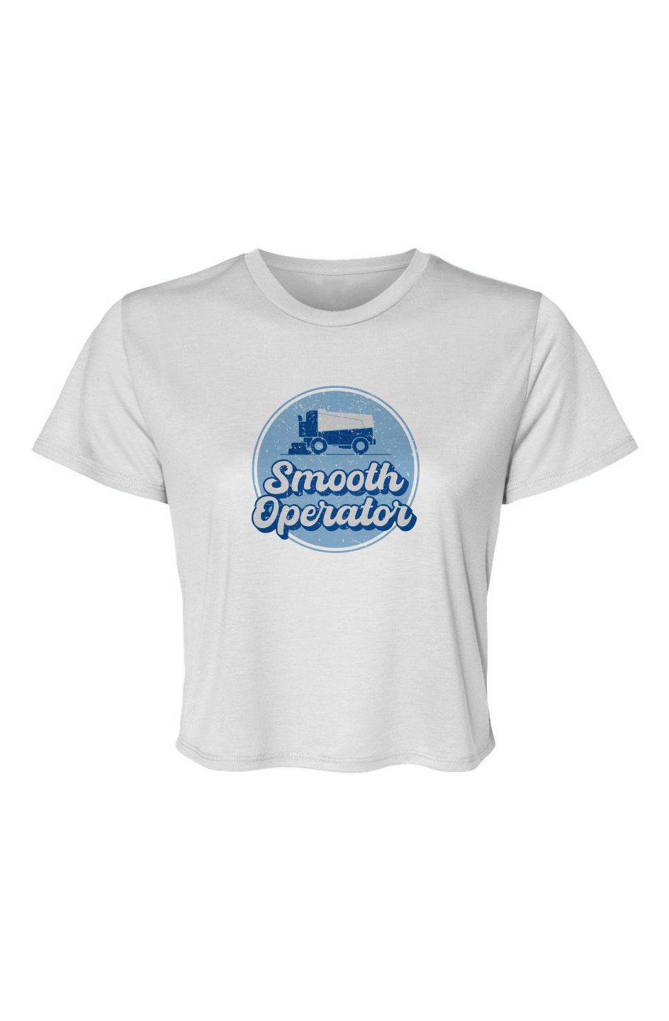 Barn Beauty Smooth Operator Rink Badge Cropped Tee White | Barn Garb Hockey Threads